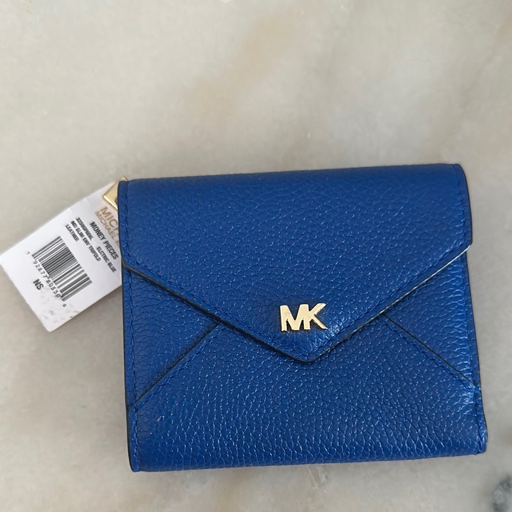Michael Kors Royal Blue Slim Envelope Trifold Wallet